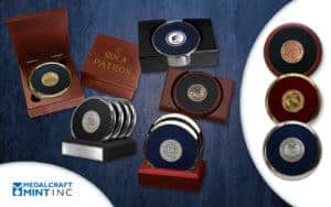 Read more about the article Custom Medallion Coasters from Medalcraft Mint Offer a Touch of Class
