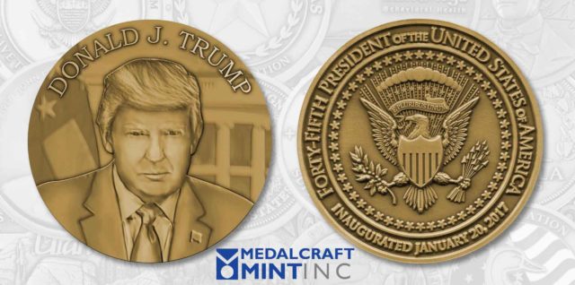 Trump inaugural medallion by Medalcraft Mint