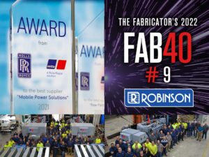 Read more about the article Robinson honored again by both Rolls-Royce and The Fabricator for excellence