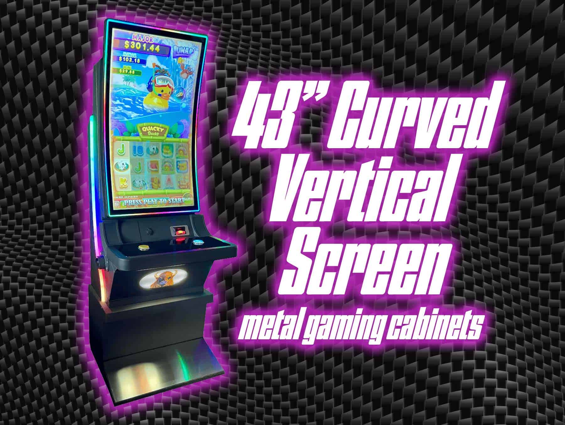 You are currently viewing Upgrade to 43” curved vertical screen metal gaming cabinets